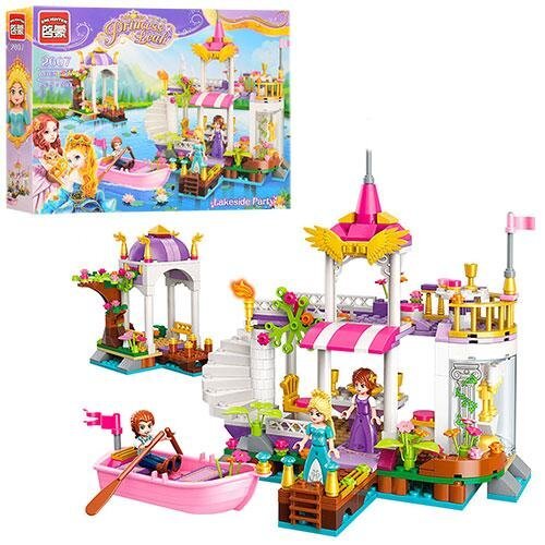 Конструктор BRICK 2607 замок принцессы, лодка, фигурки, 394 дет