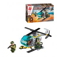 Конструктор Qman 1715  военный, вертолет, фигурки, 124дет
