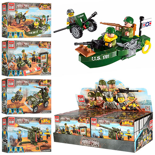 Конструктор BRICK 1701-1704  воен. техника,фигурка,от 96 деталей