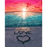 Картина по номерам  "Love на песке"