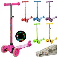 Самокат BB 3-013-4-I  MINI,сталь+пласт,3колПВХ,2пер120мм,св,руль65/75см,подн29-11см,