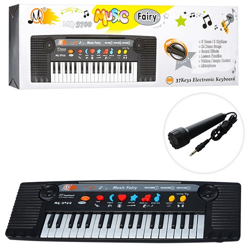 Синтезатор MQ-3700 37клавиш, муз, микрофон, 3тонн, 8ритмов, на бат-ке,