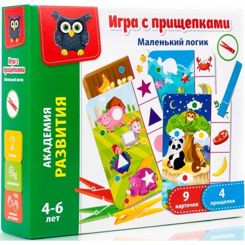 Игра с прищепками "Маленький логик" VT5303-03 (укр)