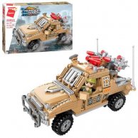 Конструктор Qman 22012 военный, машина, фигурки, 281дет.