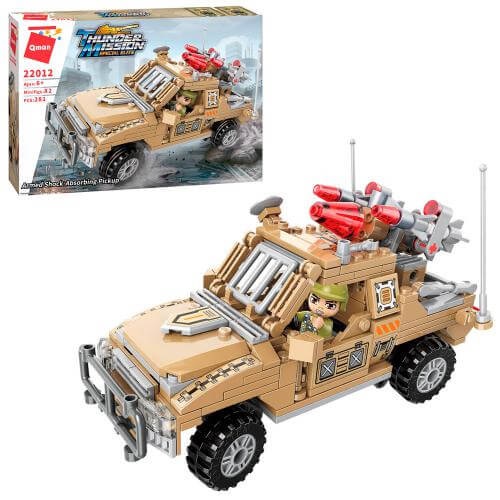 Конструктор Qman 22012 военный, машина, фигурки, 281дет.