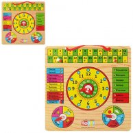 Деревянная игрушка Часы  календарь