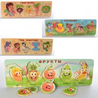Деревянная игрушка Рамка-вкладыш MD 2 022 с ручкой, обучающая