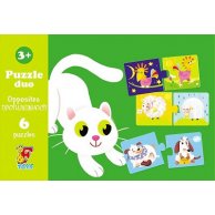 Пазлы ТМ "F-Toys" из серии "Противоположности", 6 элементов
