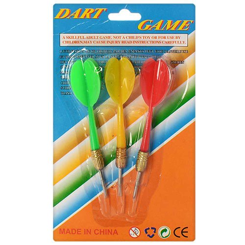 Дротики M 3005  с иглой, 3шт, 11см, 3цвета, на листе,