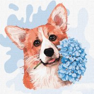 Набор для росписи по номерам. "Маленький корги" 30 * 30см