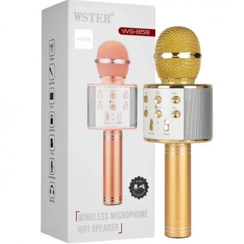 Микрофон караоке WS858, Bluetooth,TF слот,USB зарядное