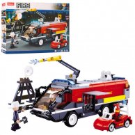 Конструктор SLUBAN M38-B0808 пожарная машина 22,2см, машинка, фигурки, 381д,