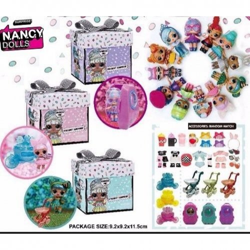 Игровой набор NANCY DOLLS NC2415  кукла с  каретой в кор+одежда, сюрпризы