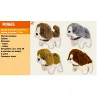 Мягкая игрушка M0665  собачка,тявкает, ходит, 17 см