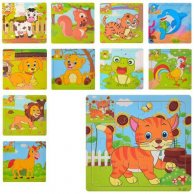 Деревянная игрушка Пазлы MD 1221, животные, микс видов, в пакете