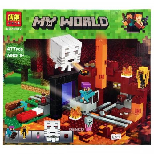 КОНСТРУКТОР BELA MINECRAFT"ПОРТАЛ В НИЖНИЙ МИР" МАЙНКРАФТ (477 ДЕТ)