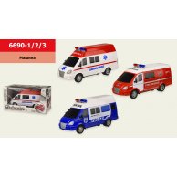 Машина батар., свет, звук, 3 вида, в коробке 25,5*11,5*