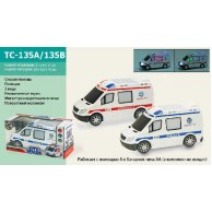 Машина батар TC-135A/135B 2 вида, свет, звук, в коробке – 21*9*11 см