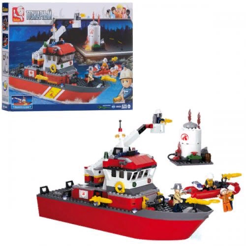 Конструктор SLUBAN M38-B0630 пожарный, катер, фигурки, 429дет