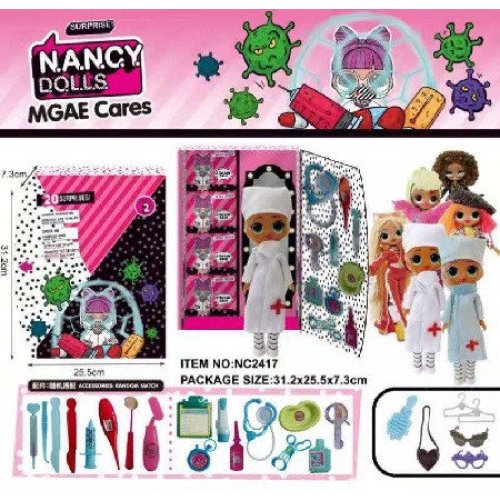 Игровой набор NANCY DOLLS NC2417 кукла с набором доктора + одежда, аксессуары