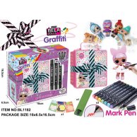 Игровой набор BELA DOLLS BL1182 граффити, 3 ручки в копмл., можно разрисовать платье кукол.