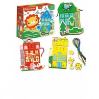 Игра-шнуровка "Fisher Price. Цветные домики" VT5303-18 (рус)