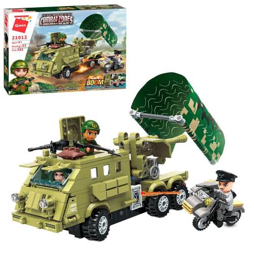 Конструктор Qman 21012 военный, транспорт, фигурки, 388дет