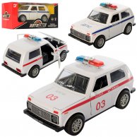 Машина AS-2439 АвтоМир, металл, инер-я, 14см, откр.двери, рез.кол