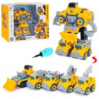 Конструктор RL589-11E на шурупах, 5в1, трансформер (робот+стройтехника)
