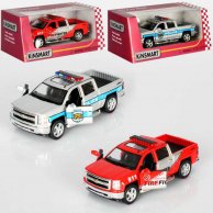 Машина металл "KINSMART" Chevrolet Silverado (Police/ Fire Fighter)