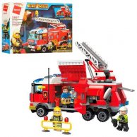 Конструктор 2807 пожарная машина, фигурки, 366 деталей