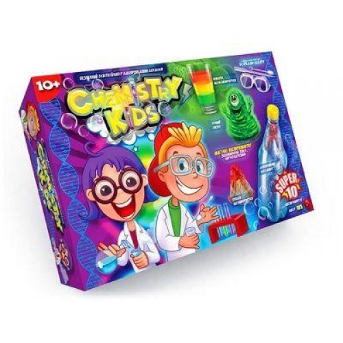 Безопасный образовательный набор для проведения опытов "CHEMISTRY KIDS" рус. (4) CHK-01-01,02,03,04