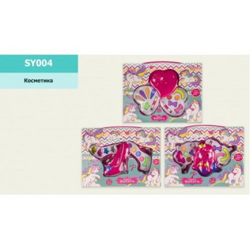 Косметика "Единорог" SY004, тени, кисточка